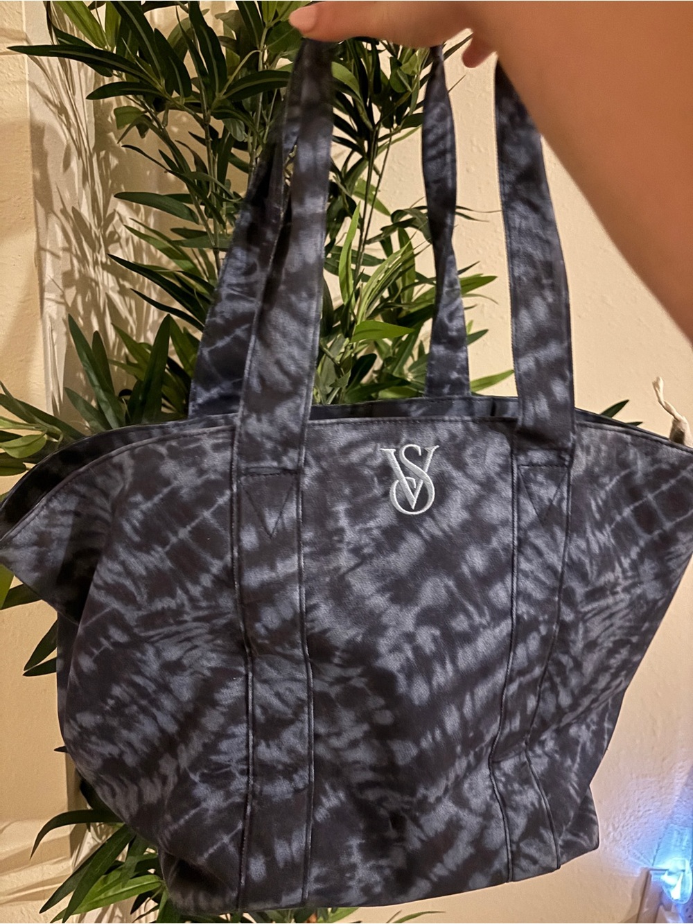 Victoria's Secret Black Tie-Dye Tote Bag